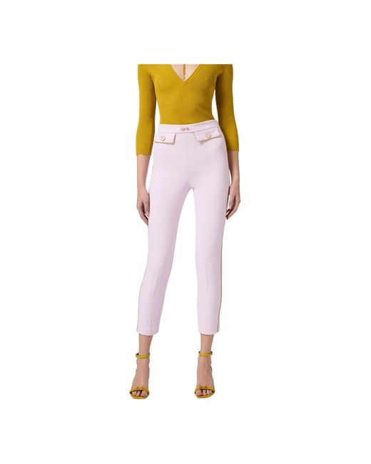 Elisabetta Franchi Pink Slim-Fit Trousers