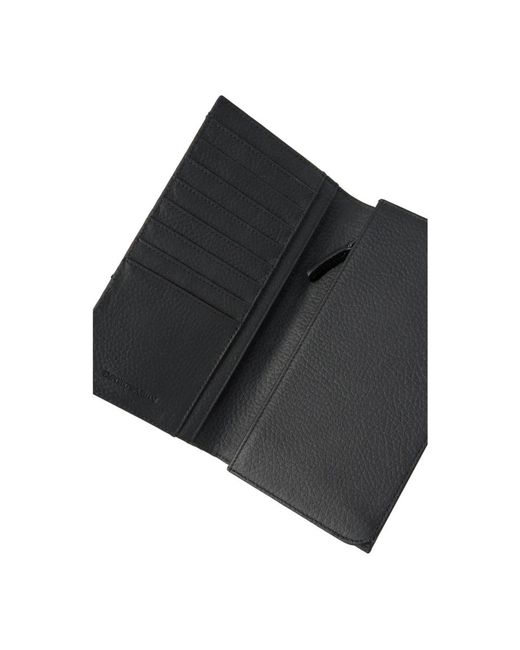 Emporio Armani Schwarze Lederbrieftasche Stilvolles Modell in Black für Herren