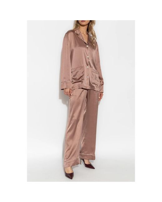 Dolce & Gabbana Nachtkleding ,Roze ,Zijden Top Van Pyjama's in het Brown