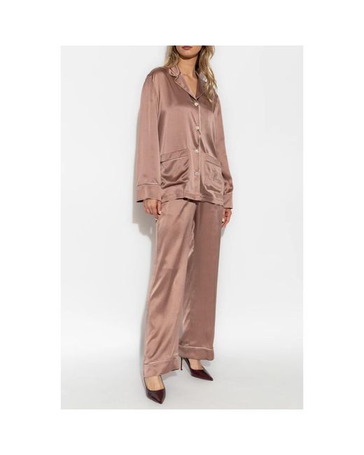 Dolce & Gabbana Nachtkleding ,Roze ,Zijden Top Van Pyjama's in het Brown