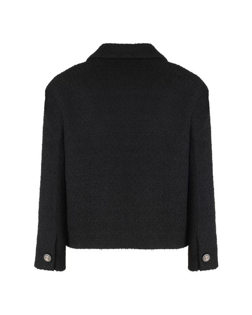Gucci Wollen Blend Blazer Met Zakken in het Black