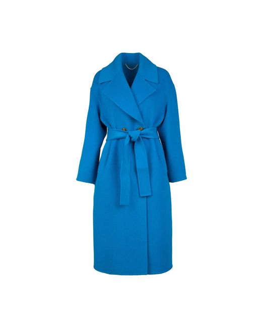Marella Blue Belted Coats