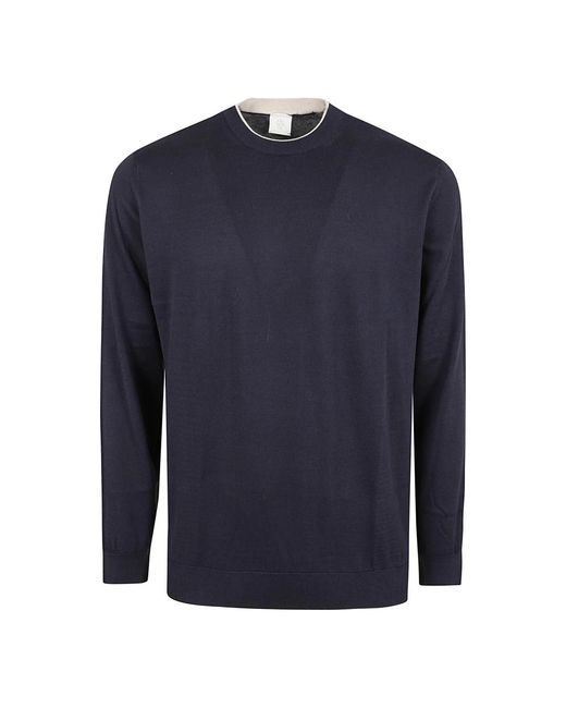 Eleventy Blue Round-Neck Knitwear for men