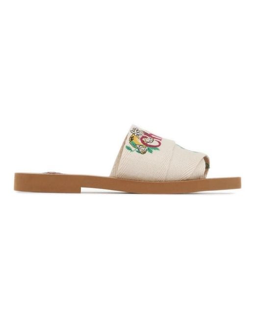 Chloé White Woody Mule