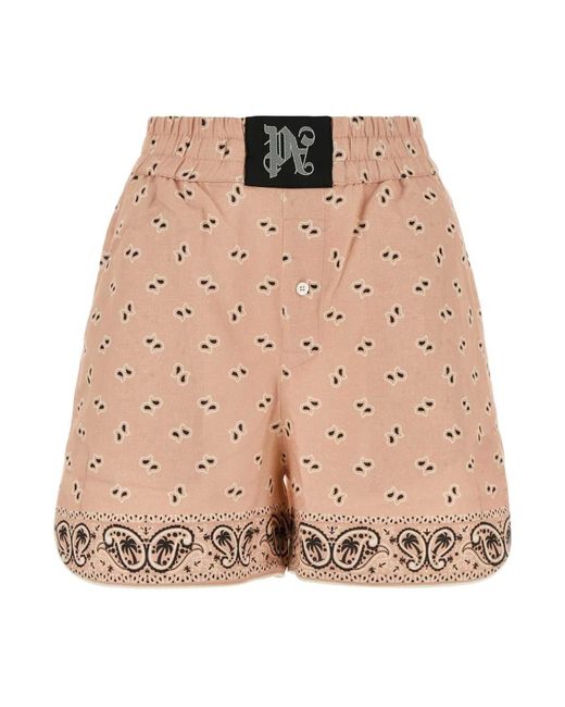 Palm Angels Brown Short Shorts