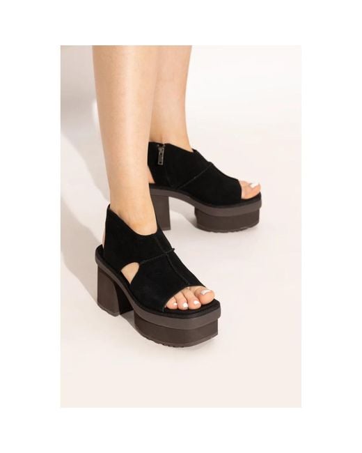 Ugg Black High Heel Sandals