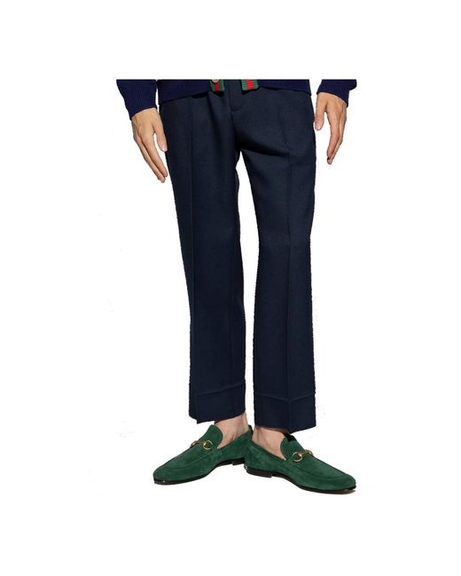 Trousers > straight trousers Gucci pour homme en coloris Blue