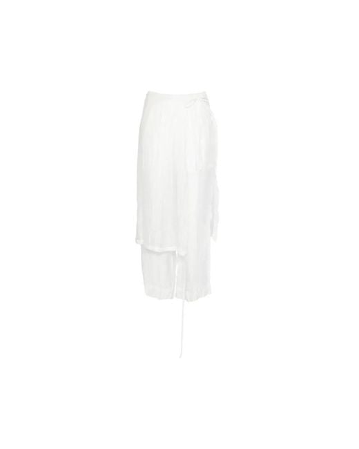 LA PISCINE White Wide Trousers