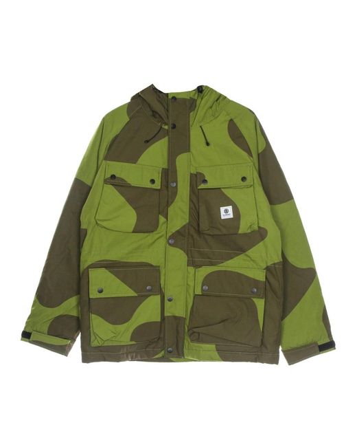 Element Jassen ,Groen ,Katoen Mountain Parka Camo Army Camo in het Green voor heren