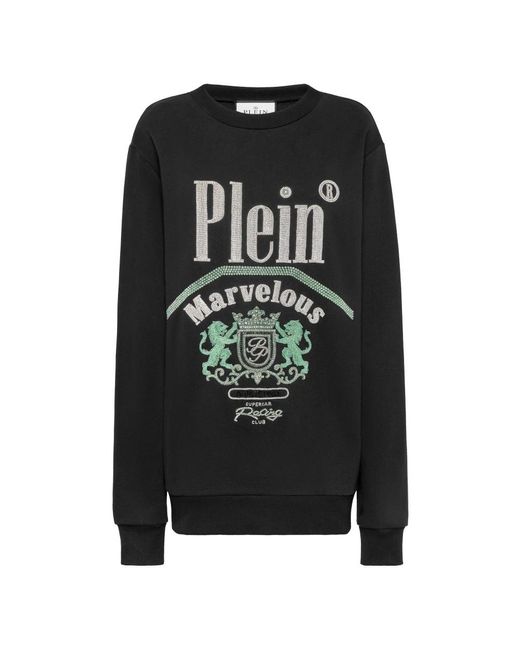 Philipp Plein Black Pullover Rundhals Marvelous