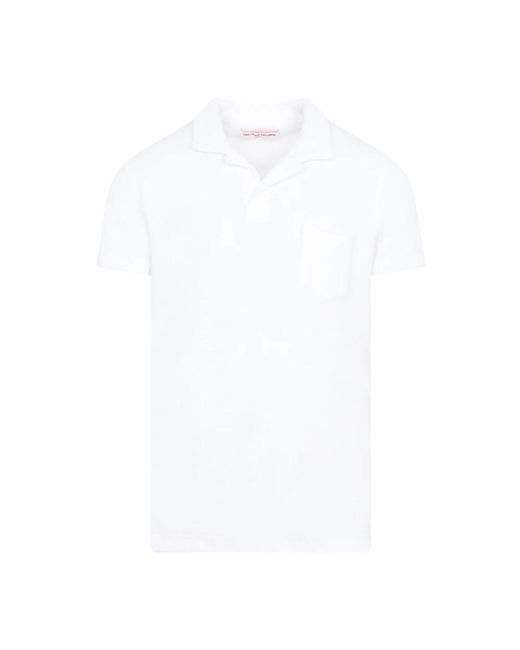 Polo in cotone terry bianco di Orlebar Brown in White da Uomo