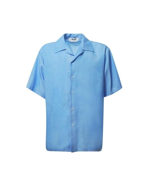 MSGM Blue Short Sleeve Shirts for men