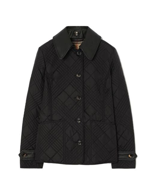 Burberry A1189 Quilted Nylon Jacket in het Black