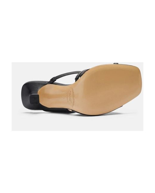 Scarosso Black Heeled Mules