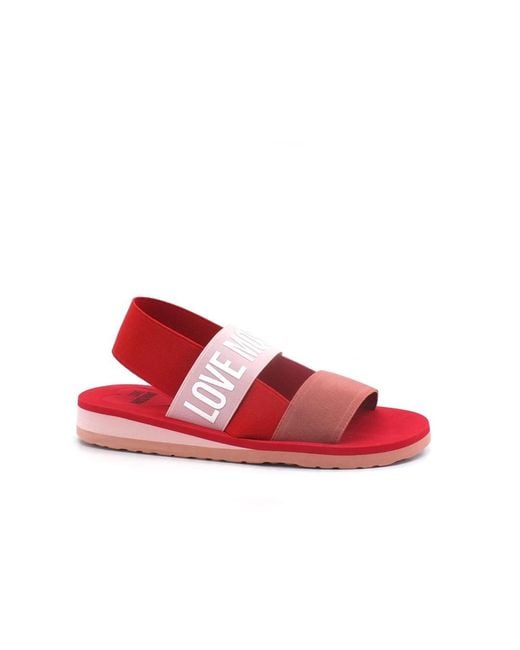 Love Moschino Red Flat Sandals