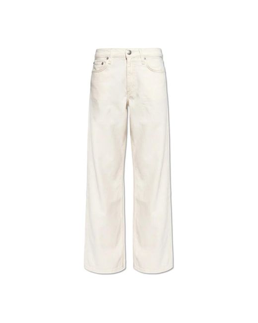Rag & Bone Jeans ,Katoen Saige Relaxed Straight Jeans in het Natural
