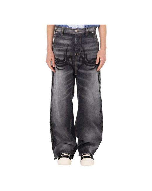 HELLSTAR Graffiti Loose Jeans in het Gray voor heren