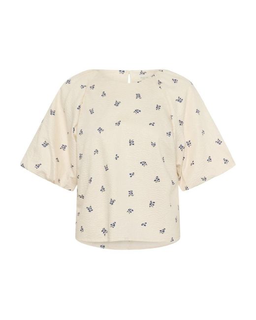 Part Two Overhemden ,Blauw Boeket Print Stijlvolle Top in het Natural
