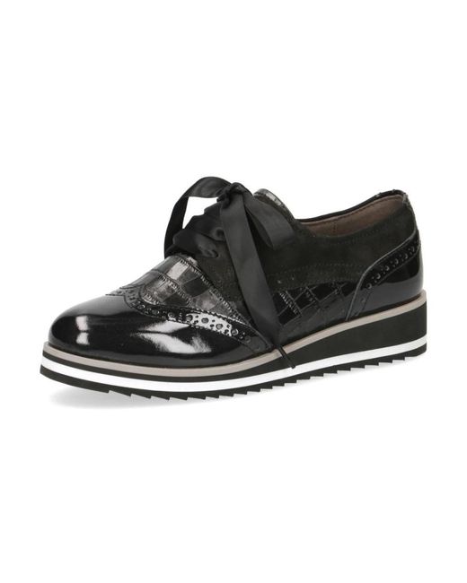 Caprice Black Laced Shoes