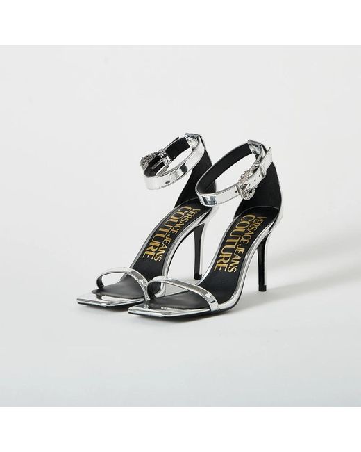 Versace Jeans Couture White High Heel Sandals