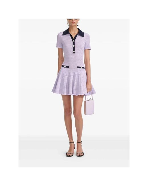 Self-Portrait Purple Short Dresses