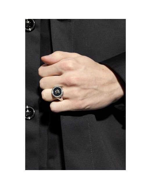 Versace Accessoires ,Grijs ,Messing Ring in het Metallic voor heren