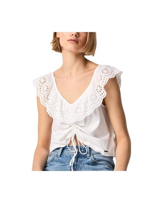 Pepe Jeans Blue Sleeveless Tops
