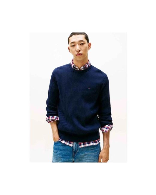 Tommy Hilfiger Blue Round-Neck Knitwear for men