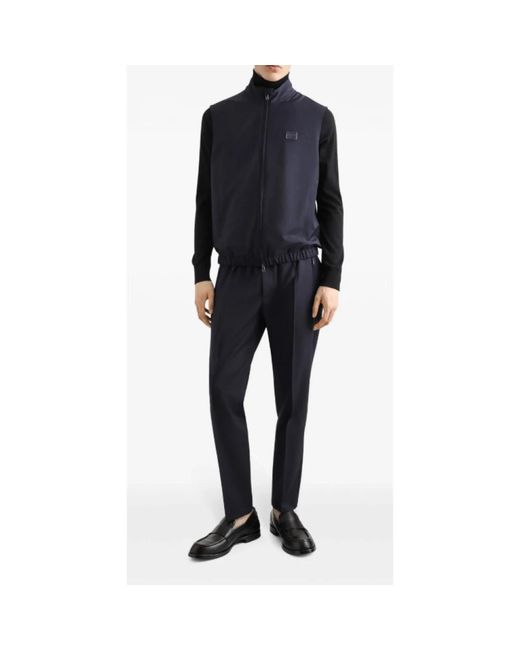 Dolce & Gabbana Jassen ,Blauw ,Midnight Logo Plaque Vest in het Blue voor heren