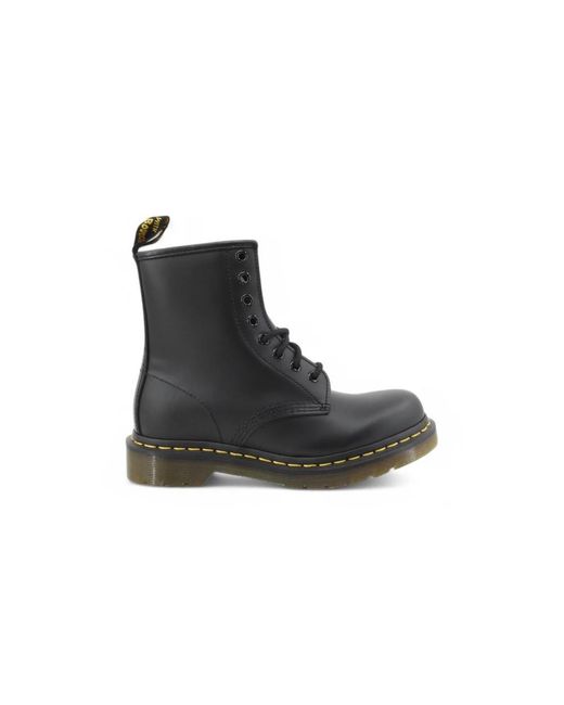 Dr. Martens Schoenen ,Zwart ,Leer 1460 Smooth Veterlaars in het Black