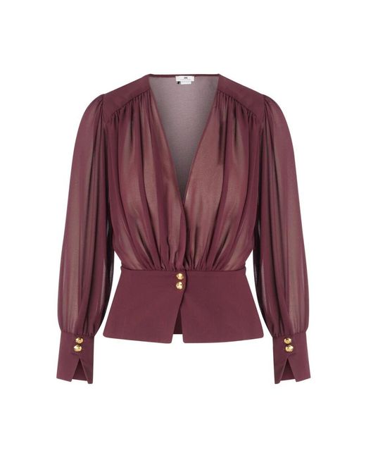 Elisabetta Franchi Purple Rot schwarzes hemd modell ca07947e2-cg3