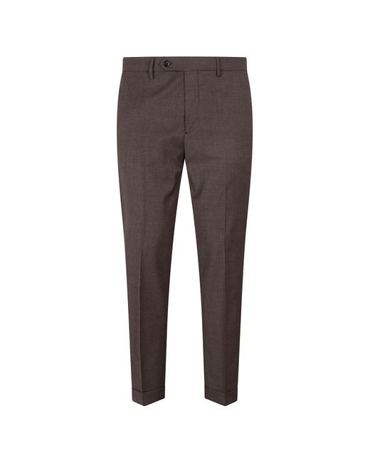 BERWICK  1707 Flache Bauch Retro Wollhose in Gray für Herren