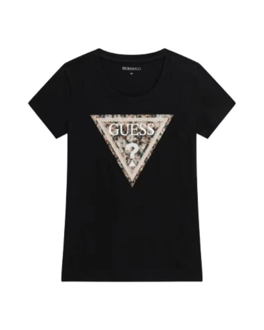 Guess Leo Triangle Tee in het Black