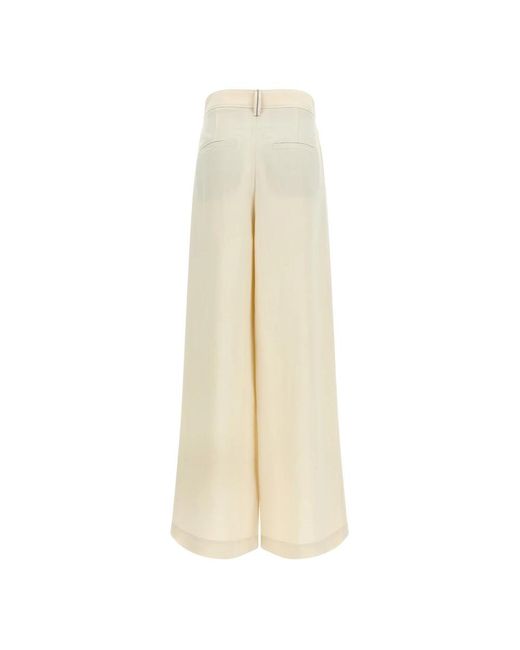 Brunello Cucinelli Natural Wide Trousers
