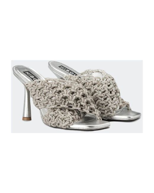 Heeled Mules di HIBOURAMA in Gray