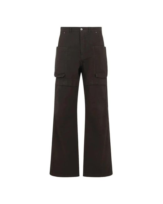 Rick Owens Braune Canvas Jeans Mit Reißverschluss in Black für Herren