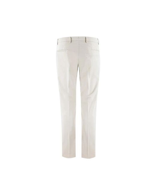 Luigi Borrelli Napoli White Slim-Fit Trousers for men