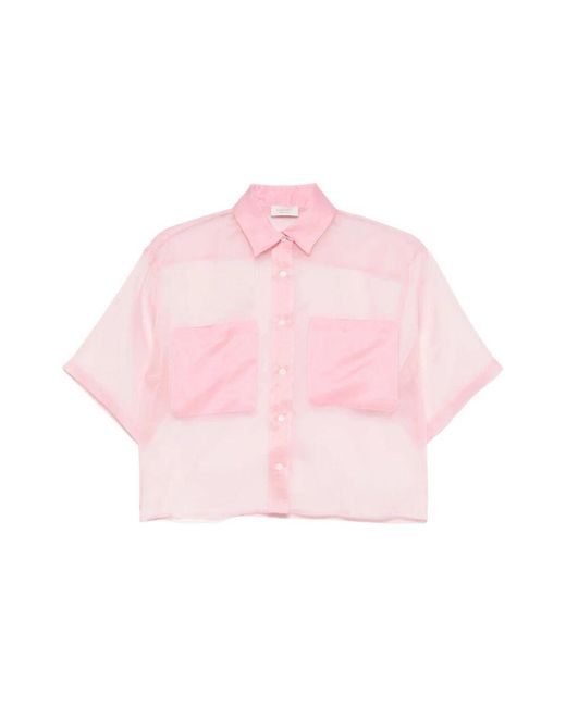 Mazzarelli Pink Rose Button-Up Hemd Kurze Ärmel