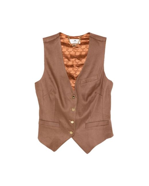 Elisabetta Franchi Brown Vests