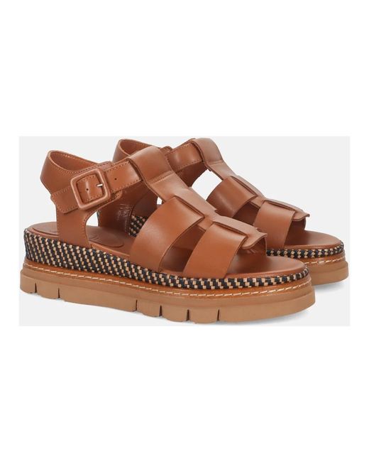 Luca Grossi Brown Flat Sandals