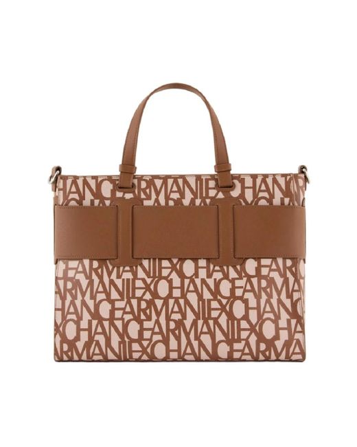 Armani Exchange Brown Tote Bags