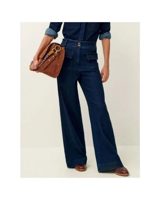Sessun Blue Wide Jeans