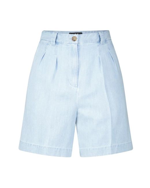 A.P.C. Korte Broeken ,Blauw ,Denim Denimstyle Shorts Met Wijde Pijpen in het Blue