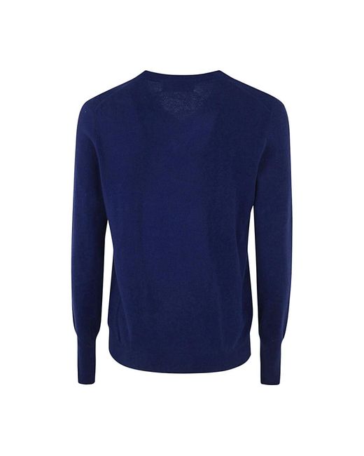Ballantyne Samt V-Ausschnitt Pullover in Blue für Herren