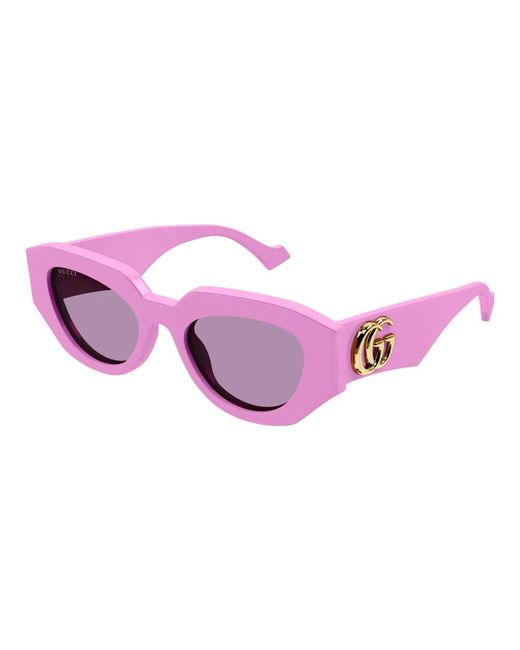Gucci Pink Gc002107 Rectangle-frame Acetate Sunglasses