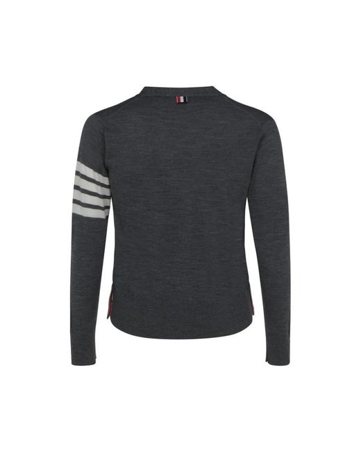 Thom Browne Truien & Vesten ,Grijs ,Wol Gestreepte Manchetten Wollen Vest in het Black voor heren