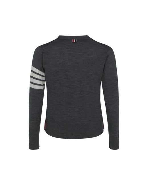 Thom Browne Truien & Vesten ,Grijs ,Wol Gestreepte Manchetten Wollen Vest in het Black voor heren