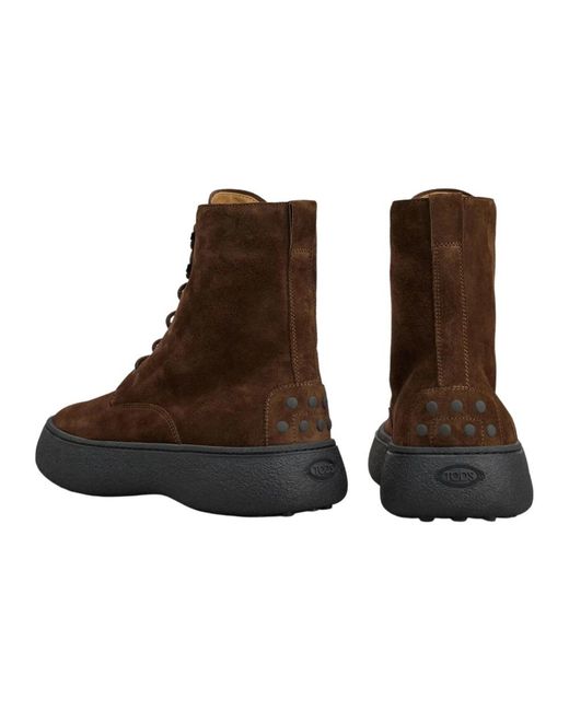 Tod's Brown Lace-Up Boots for men