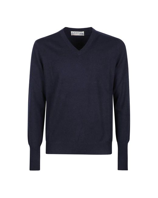 Ballantyne Truien & Vesten ,Blauw ,V-Neck Truien in het Blue voor heren