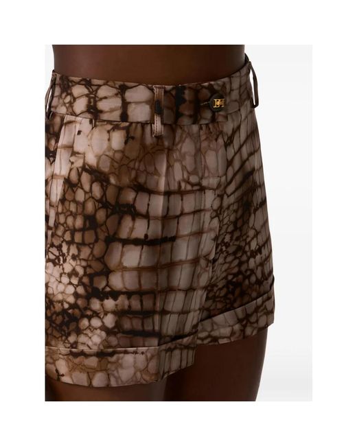 Elisabetta Franchi Brown Short Shorts